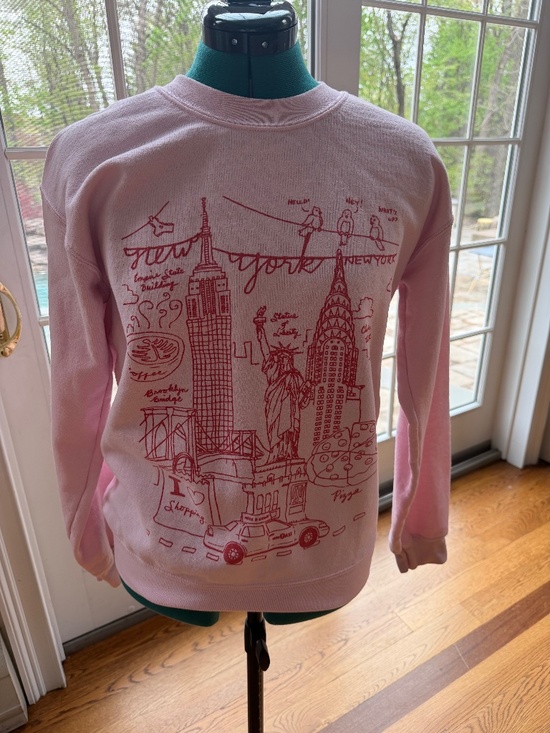 Mure & Grand Tops - Mure & Grand NY All Pink Illustration Sweatshirt Size Small